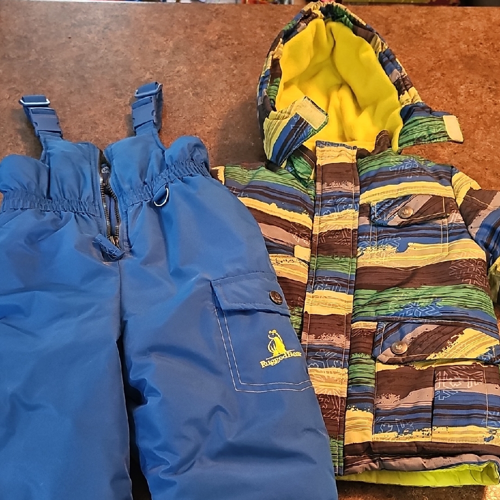 Blue and Multicolor Snowsuit Set